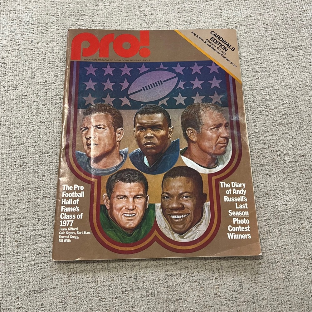 Pro Football Magazine 1977 NFL Hall of Fame Class Andy Russell Cardinals Edition